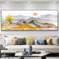 Décoration de salon en porcelaine de cristal de qualité, peinture d'animaux et de paysage, peinture à l'huile pour mur