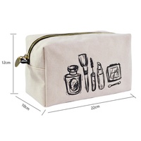 Sac de maquillage en toile de coton écologique, sac de maquillage uni recyclé, grands sacs à cosmétiques, organisateur pour voyage, vente en gros