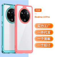 Bouton indépendant Protection complète 2 en 1 Couverture de téléphone transparente pour Oppo Realme 14 Pro/14x/14 Pro + Étui mobile anti-chute