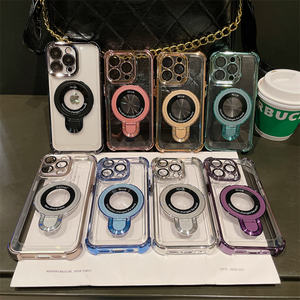 Nouvelle couverture antichoc d'espace acrylique Transparent avec porte-anneau en métal étui de téléphone électrolytique pour <span class=keywords><strong>iPhone</strong></span> 11 <span class=keywords><strong>12</strong></span> 13 14 15 <span class=keywords><strong>Pro</strong></span> Max - Product Image 4