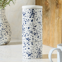 Porte-ustensiles cylindrique moderne en céramique avec finition émaillée, écologique, durable, multifonctionnel, pour cuillères et couteaux, pour la cuisine à domicile