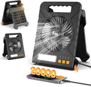 Ventilador de Escritorio Solar Recargable y Portátil <span class=keywords><strong>con</strong></span> Linterna Plegable para Escritorio y Exteriores - Product Image 1