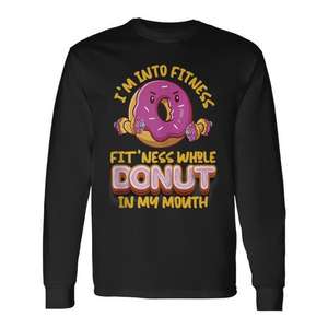 Camiseta promocional de manga larga con estampado de donut en la boca, de la marca I'm Into Fitness - Product Image 1