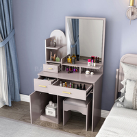 Table de toilette moderne et simple pour chambre à coucher, chaise, coiffeuse avec miroir