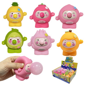 Nuovo Giocattolo Cartoon Vitality Little Round che Produce Bolle, Allevia lo Stress, Si Spremere e Giocare con, con Frutta e Uova, Divertente - Product Image 2