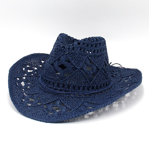 2025 2025 của phụ nữ rơm Cowboy hat sáng bóng Tây Cowgirl hat kỳ nghỉ bên có thể gập lại kỳ nghỉ bãi biển Sun hat - Product Image 6