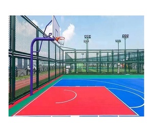 TPE Vinyl Sports Floor <b>Tiles</b> for Volleyball Basketball Courts 12mm Suspended Design for Gym Hotels Schools 3D Model - Product Image 3
