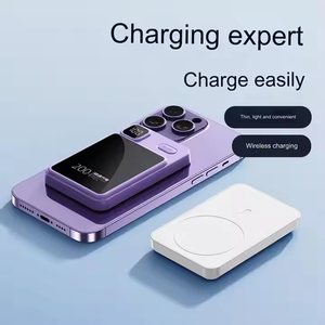 Batterie externe 10000mAh, fine, légère, magnétique, <span class=keywords><strong>sans</strong></span> fil, petite, design carte de crédit, magnétique, plastique, micro USB, type-C, chargeur 22.5W PD - Product Image 4