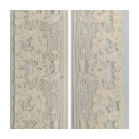 Bande de dentelle en coton non extensible à motif floral de 2,9 cm pour ourlets de jupes et bordures textiles
