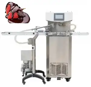 Máquina comercial de processamento de chocolate multifuncional, máquina de têmpera com túnel de resfriamento