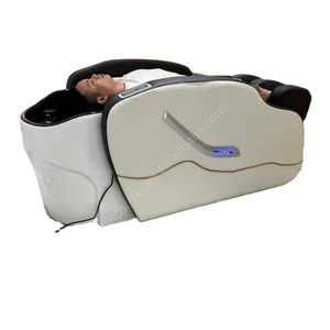 Kisen Modern <b>Style</b> <b>Head</b> Spa Equipment Heavy Duty White Black Electric Massage Shampoo Chair Wash Chair With Water Circulation - Product Image 1