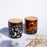 Pot en verre imprimé léopard vintage bougie parfumée cire de soja bougie personnalisée en gros pour la décoration cadeau Thanksgiving