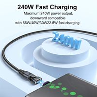 Pabrik grosir kabel Data magnetik USB untuk Tipe C pengisian cepat telepon nilon 240W pengisi daya telepon kabel Transfer Data