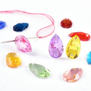 OLeeya Wholesale Bling Crystals Teardrop Shape Big Glass Sewing Gemstone Flat <b>Back</b> <b>Drop</b> Sew on Rhinestones for Wedding Dress - Product Image 3