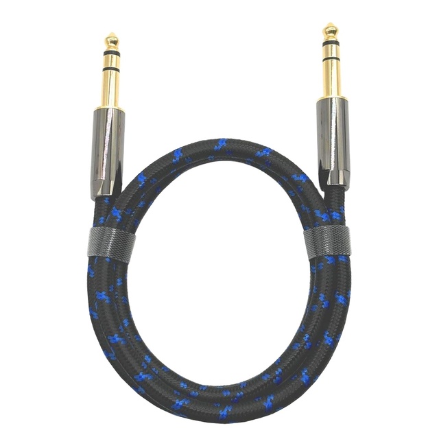 1/4 Inch TRS Instrument Guitar Cable Straight 6.35mm Guitar Bass AMP Cord Quarter Inch 6.5mmMale Jack Stereo Audio Balanced Line