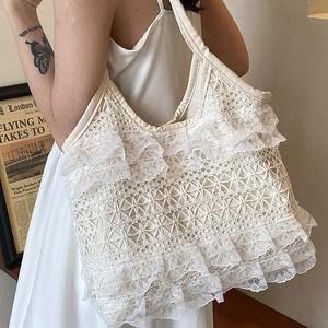 Sac fourre-tout pour femme, été 2025, décontracté, vacances, élégant, en dentelle et en maille, sac à bandoulière, grande capacité - Product Image 1