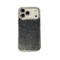 Coque de téléphone simple et luxueuse avec paillettes de diamant pour iPhone 11 12 13 14 15 16 17 Pro Max, couleurs tendance, protection antichoc, coque arrière