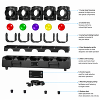 Projecteur LED mobile multi-têtes Wincode AquaVortex TB5 IP65 RGBW