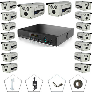 Kit de surveillance AHD 16 canaux, système de caméra de sécurité 16 canaux avec vision nocturne, compression H.264, stockage sur carte SD - Product Image 1