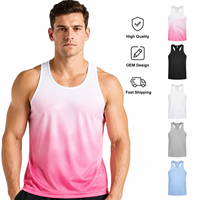 Canotta da Corsa Senza Maniche con Stampa Logo Personalizzata e Colore Sfumato, Abbigliamento Sportivo Premium per Maratona e Palestra, Servizio OEM, Design Personalizzato