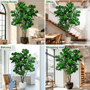 6-8 Fuß Künstlicher Geigenblatt-<span class=keywords><strong>Feigenbaum</strong></span> mit Realistischen Blättern im Weißen Topf für Heim, Büro und Gewerbliche Dekoration - Product Image 4