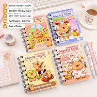 Cuaderno Creativo Capibara A7 con Espiral, Diseño de Dibujos Animados con Apertura Lateral, Bonito Bloc de Notas Portátil en Blanco, 80 Hojas, Regalo para Estudiantes, Venta al por Mayor