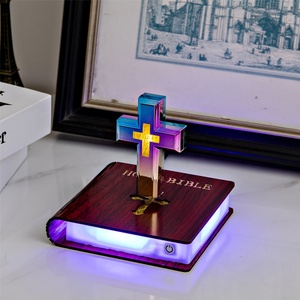 Lámpara <span class=keywords><strong>LED</strong></span> Levitante con Base de Biblia Cristiana y Cruz Magnética HCNT, con Control Táctil, para Decoración del Hogar - Product Image 2