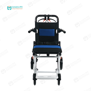 כסא גלגלים ידני מתקפל מאלומיניום, גלגלים קטנים, נייד, כסא ניידות לסיוע לנכים - Product Image 5