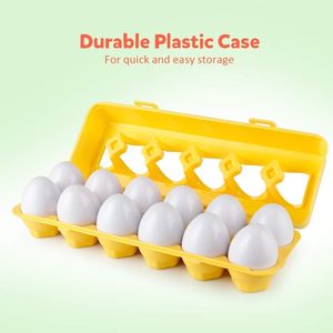Ensemble d'oeufs assortis Montessori 12 pièces apprentissage précoce éducatif motricité fine jouets pour tout-petits de <span class=keywords><strong>2</strong></span> à 4 ans - Product Image 6