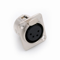 Câble de microphone XLR 3 broches Connecteur Amphenol Fabrication OEM Support Femelle Boîtier en alliage de cuivre et de zinc Connecteur XLR 4 broches