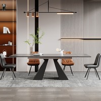 Table à manger extensible effet pierre, style italien minimaliste moderne, ensemble de salle à manger multifonctionnel de luxe pour les maisons de petite à moyenne taille