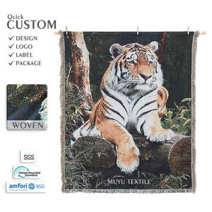 Pabrik grosir cepat kustom Dekorasi Rumah Jacquard tenun permadani desain kustom Warp permadani selimut - Product Image 1