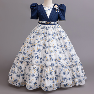 Hochwertige Kinderkleidung Blumenmädchenkleid Kinder-Performancekleid Prinzessinnenkleid Kinder-Geburtstagskleid Langes Abendkleid Niedliches Festkleid - Product Image 3