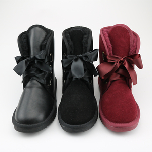 Bottes d'hiver unisexes à lacets, tige en cuir synthétique et véritable, doublure en fourrure, antidérapantes - Product Image 4