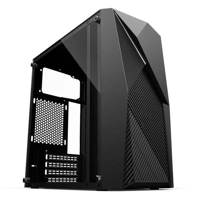 MQ New Edge Mid-Tower ATX Gaming PC Case, Mesh Front Panel Tempered Glass Side View Desktop E-sports Computer Host Chassis