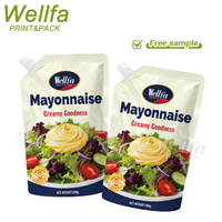 Pochette Doypack en aluminium anti-fuite avec bec verseur pour liquides alimentaires, 200g 400g, personnalisable avec logo du fabricant, pour recharge de mayonnaise