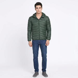 High Quality Canvas Stand Collar Puffer <b>Jacket</b> with Front Logo Winter <b>White</b> Color Cheap Price - Product Image 1