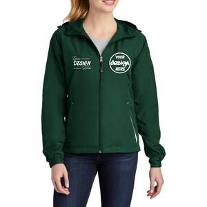 INK STITCH Chaquetas bordadas con logotipo personalizado para mujer LST76 Colorblock Full Zip up Windbreaker Diseña tus propios textos y colores - Product Image 2