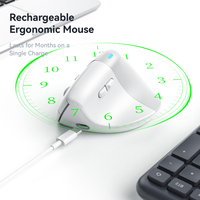 Mouse Nirkabel Ergonomis Vertikal Senyap OEM V30, Mode Ganda, Hadiah Promosi & Hadiah Bisnis Perusahaan yang Sempurna