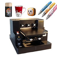 A3 ukuran UV Printer 6 digital Logo mesin cetak kaca logam kulit casing telepon kayu UV mesin pencetak Flatbed