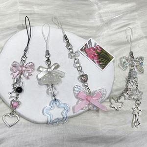 Breloques de téléphone portable Y2K, cordon perlé, pendentifs mignons, porte-monnaie, porte-clés papillon et cœur en cristal - Product Image 2