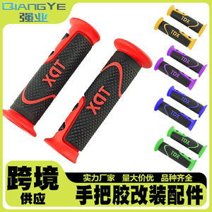 Poignées de guidon de moto Qiangye, rouge et noir, logo Tdx, caoutchouc souple, pour accessoires de moto tout-terrain - Product Image 5