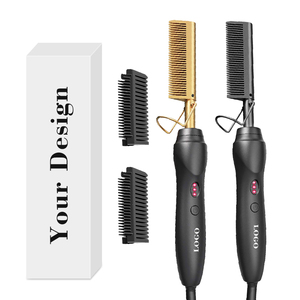 Wholesale Flat Iron Hair Straightener Hair <b>Brush</b> 45W 220V 4 Copper Row Fast Heating With Safety Bracket For Family Use - Product Image 1