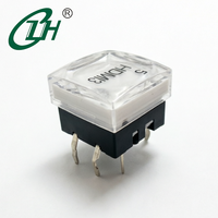 Interruptor Táctil Momentáneo de 12x12mm, Micro Botón Pulsador Pequeño con LED RGB, Interruptor Táctil con Terminal DIP Enchufable y Tapa de Cristal
