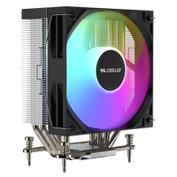 COOLLEO A61AMD ARGB Heatsink 6 Heat Pipes Pendingin Udara CPU dengan Bantalan Cairan Kipas 120mm untuk Casing Komputer Radiator Gaming TDP Tinggi 240W