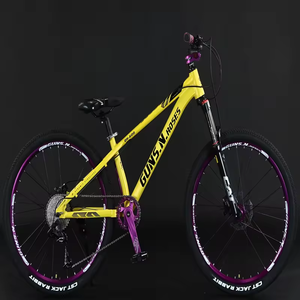 Vélo de montagne unisexe avec cadre en acier au carbone, fourche en alliage d'aluminium, frein à disque, 7 vitesses, roues de 26 pouces - Bleu/Noir/Jaune/Gris - Product Image 4