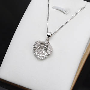 Pendentif en argent S925 avec pendentif en perle de 9-10 mm et chaîne de clavicule, accessoires de bricolage pour femmes, semi-finis, 640 pendentifs et breloques - Product Image 4