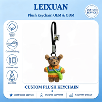 Porte-clés en peluche canard Kawaii multi-styles, doux, avec pull, lunettes, mini sac tricoté, corde tressée et mousqueton, animal en peluche
