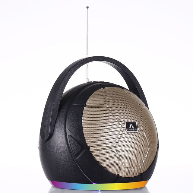 8W Wireless Portable Speaker with Solar Charge RGB LED Lighting FM Radio TF & USB Support Football Shape Outdoor Speaker