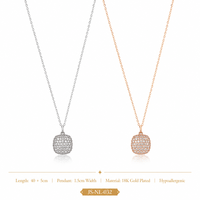 Collier pendentif coussin en cuivre plaqué or 18 carats avec zircon cubique JinSpark Premium pour femmes